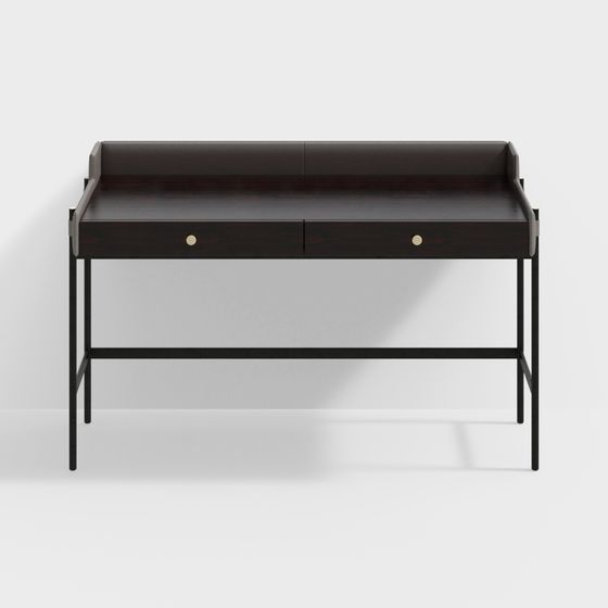 Mid-Century Modern Desk 3D model for Creative Spaces