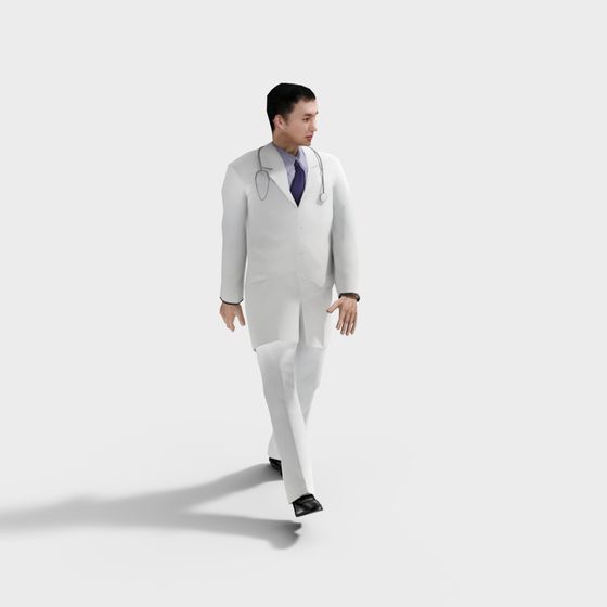 Low Poly Doctor 3D Model for Medical Projects