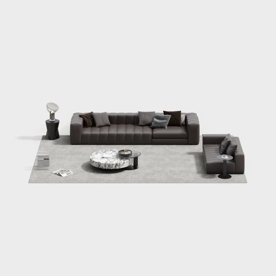 Stylish Urban Living Room 3D model for Modern Spaces
