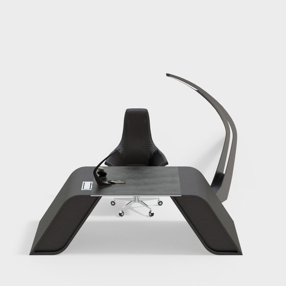 Futuristic Desk and Chair 3D model for Modern Workspaces