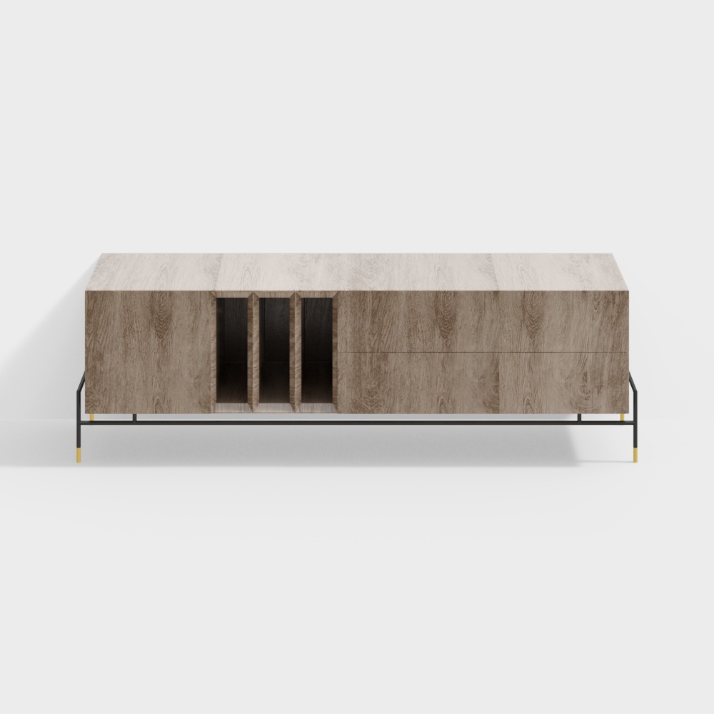 Aston Martin Leather-Covered Sideboard with Doors