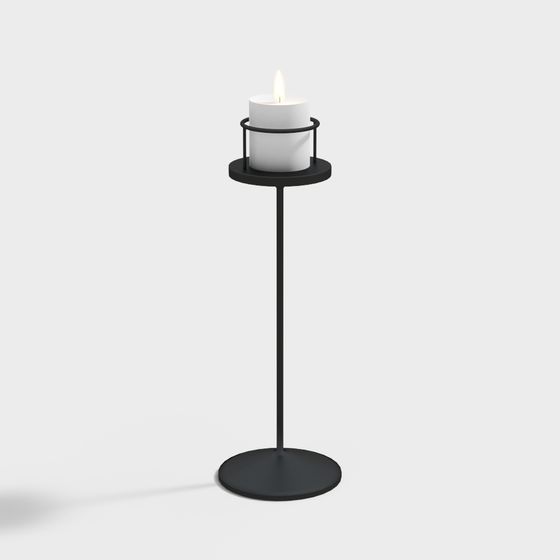 Elegant Low-Poly Candle Holder 3D model