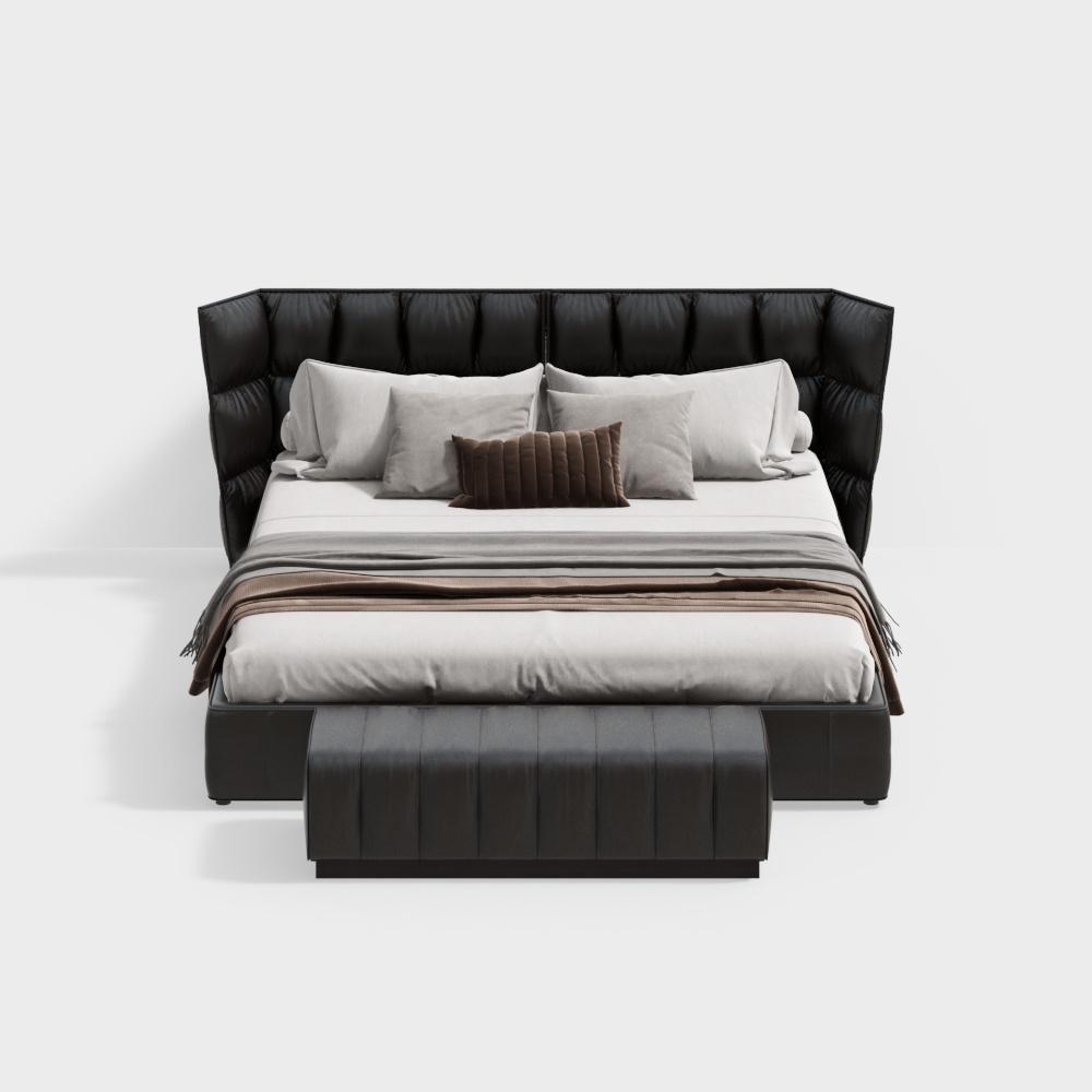 Modern Bedroom Dark Double Bed