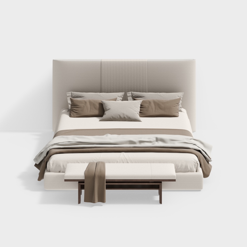 Simple Ancient Bedroom Double Bed