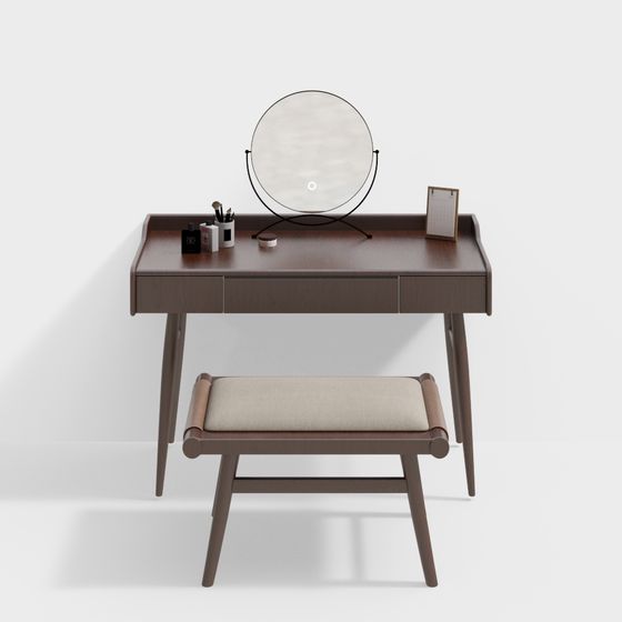Stylish Low-Polygon Vanity Table 3D model for Modern Spaces
