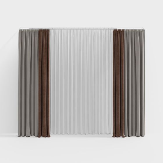 Stylish Low-Polygon Curtain 3D model