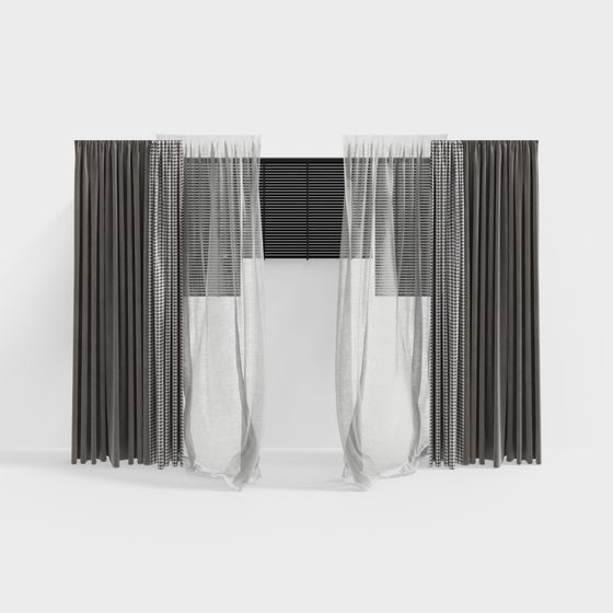 Elegant Window Curtain 3D model