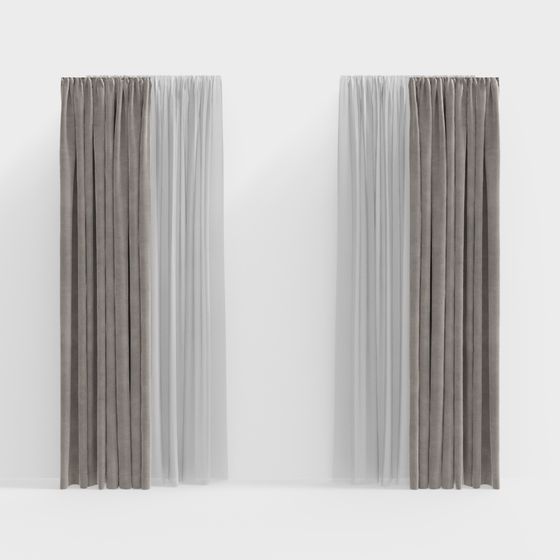 Stylish Low-Poly Curtain 3D model for Contemporary Spaces