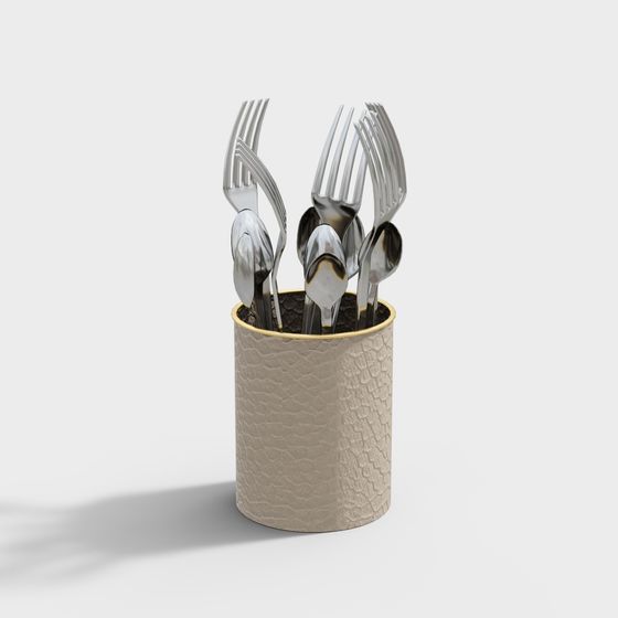 Elegant Dinnerware Storage Cylinder 3D model