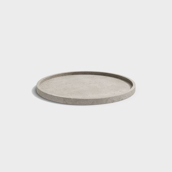 Elegant Round Concrete Tray 3D model