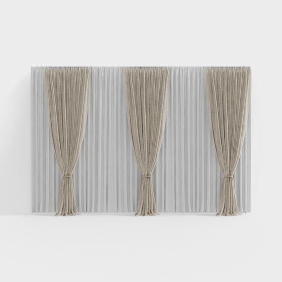 Unique Low-Poly Curtain 3D model