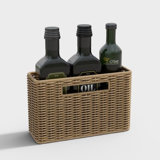 Elegant Olive Oil Basket 3D Model