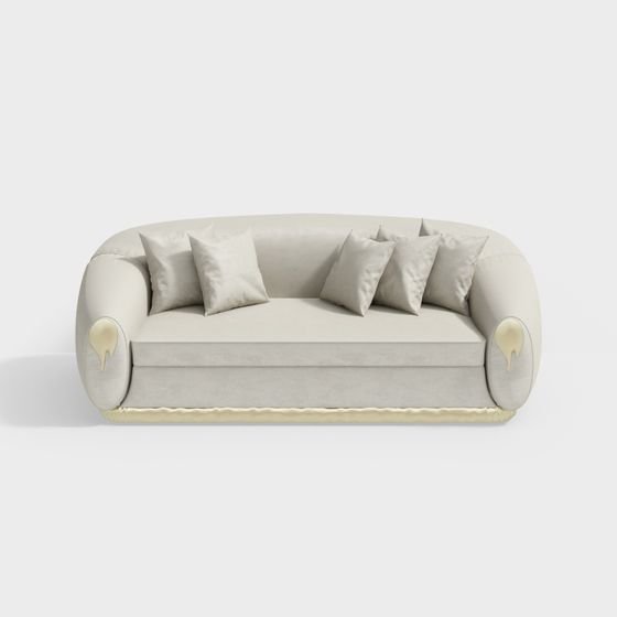 Stylish Low-Polygon 3D Sofa Model for Elegant Interiors