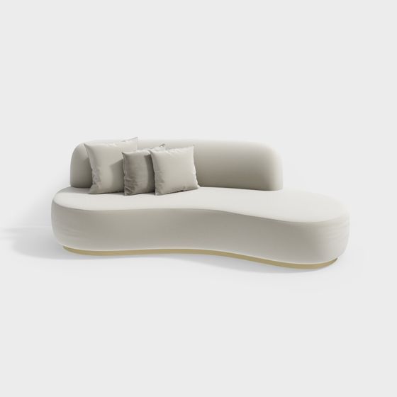 Elegant Minimalist Sofa 3D model for Modern Spaces