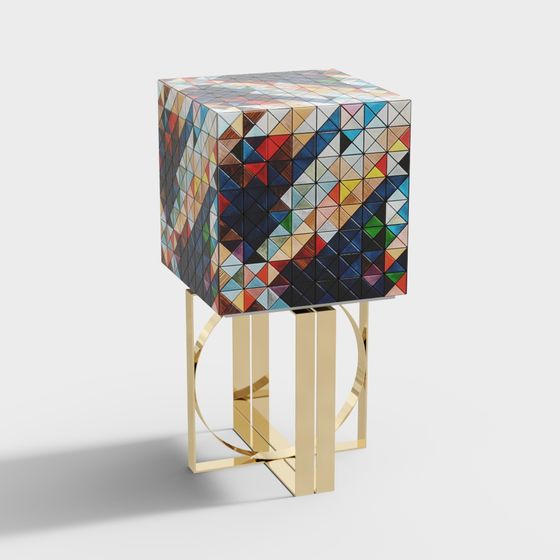 Color Puzzle Side Table 3D model for Modern Spaces