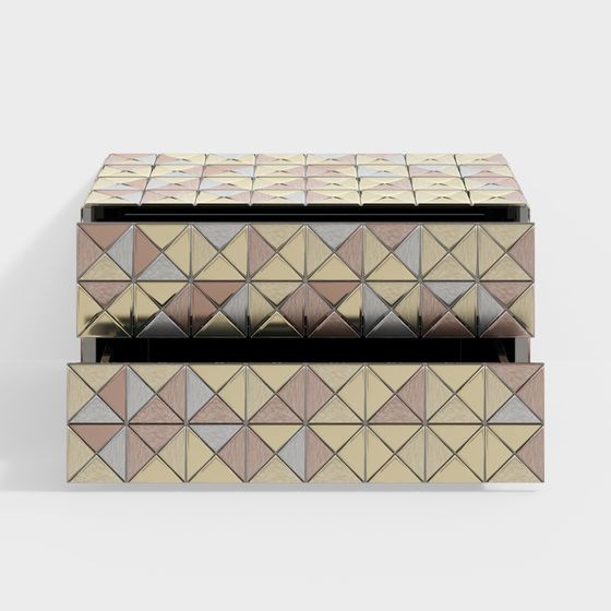 Geometric Mirage Storage Cabinet 3D model for Creative Spaces