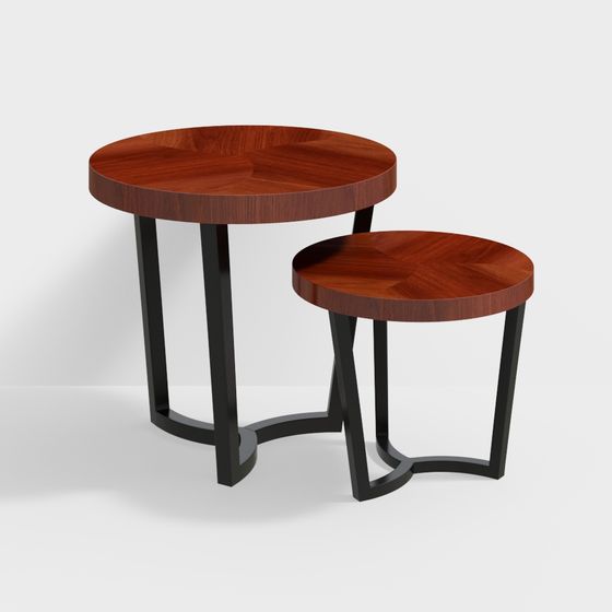 Elegant Round Side Table 3D model