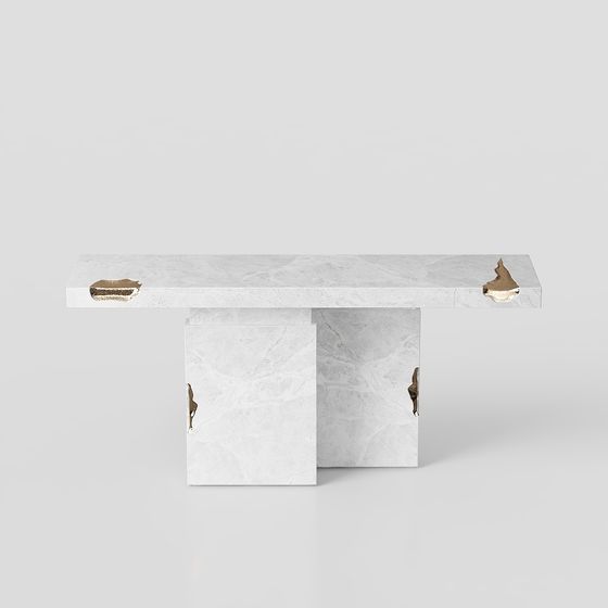 Marble Elegance 3D model Dining Set for Modern Interiors