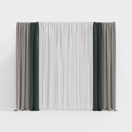 Elegant Curtain 3D model for Interior Design