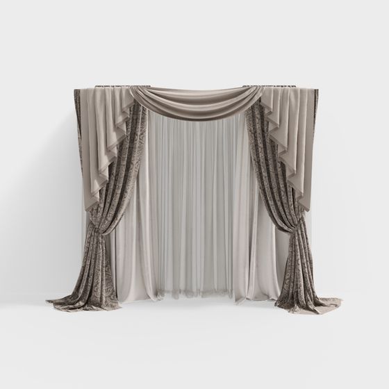 Elegant Low-Poly Curtain 3D model for Creative Projects
