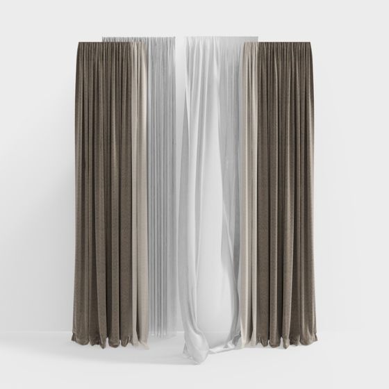 Chic Low-Poly Curtain 3D Model for Various Projects