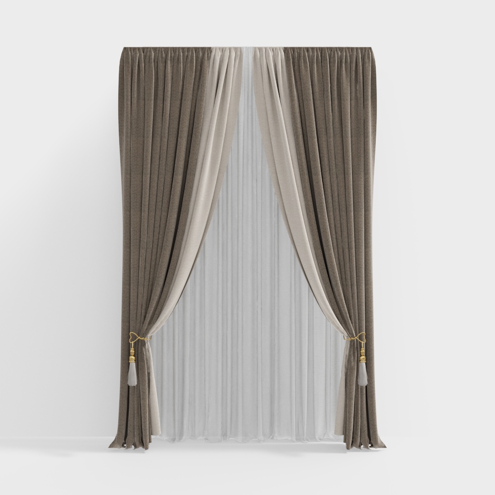 Elegant 3D Curtain Model for Modern Interiors