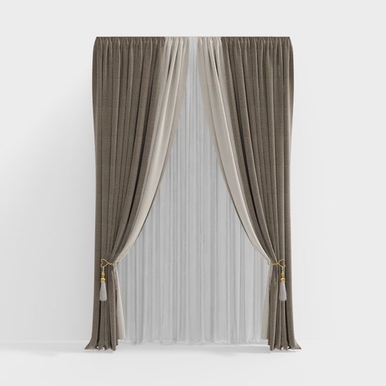 Elegant 3D Curtain Model for Modern Interiors