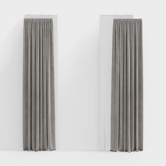 Elegant Low-Poly Curtain 3D model for Contemporary Spaces