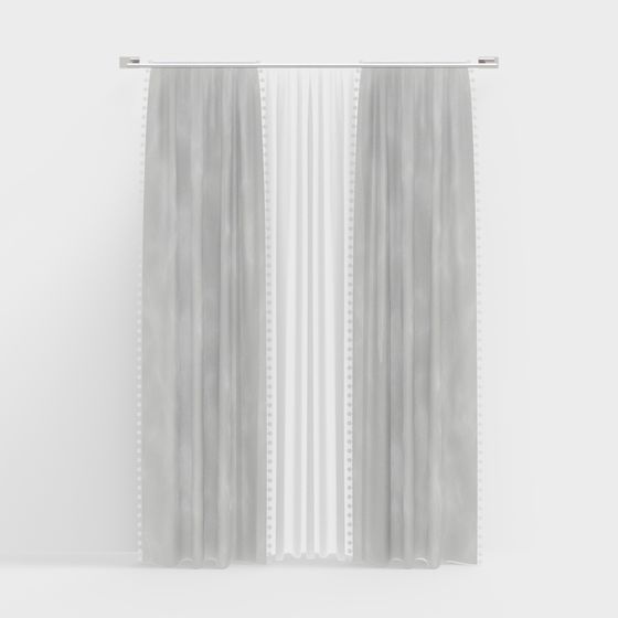 Low-Poly Curtain 3D Model for Modern Interiors