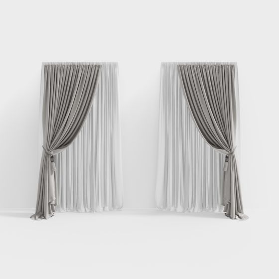Elegant Curtain 3D Model for Interior Design