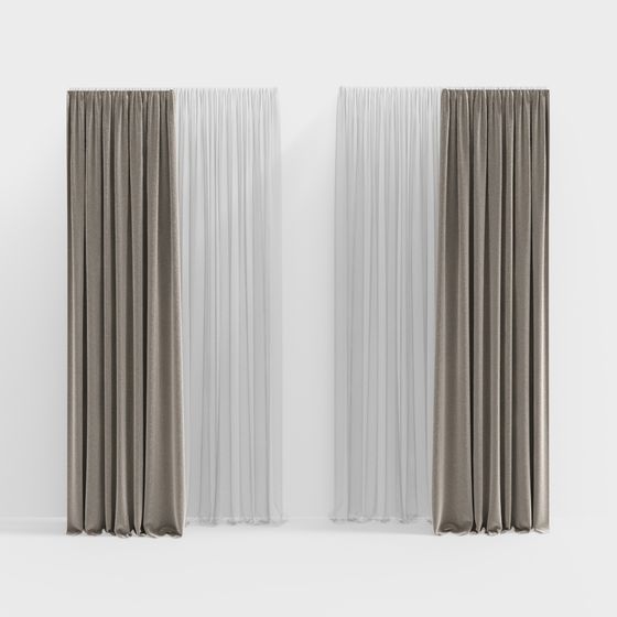 Stylish Low-Poly Curtain 3D model for Contemporary Spaces