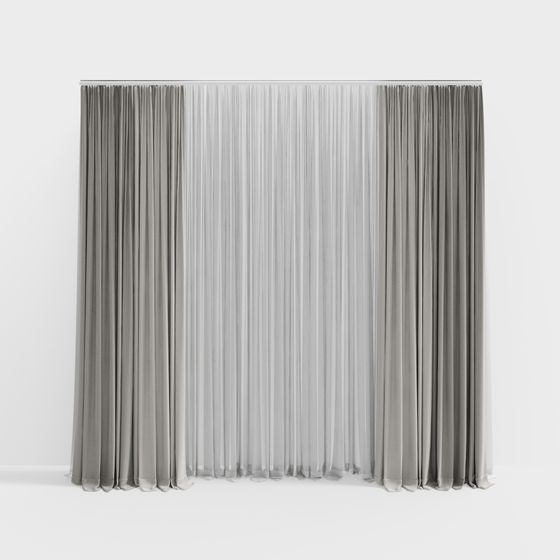 Sophisticated Soft Curtain 3D model for Varied Applications