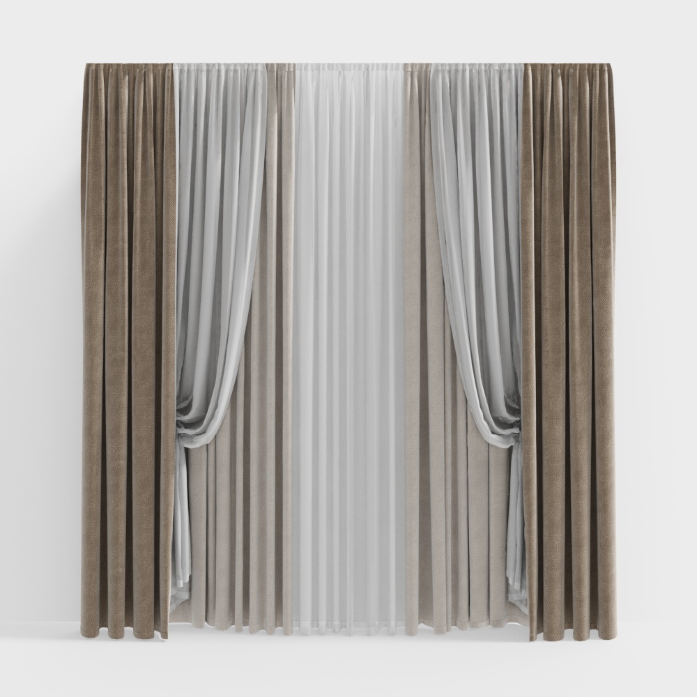 Elegant 3D Curtain Model for Modern Interiors