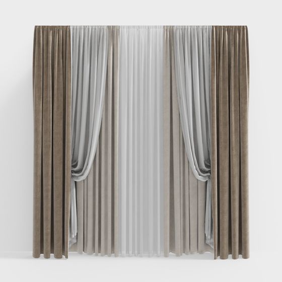 Elegant 3D Curtain Model for Modern Interiors