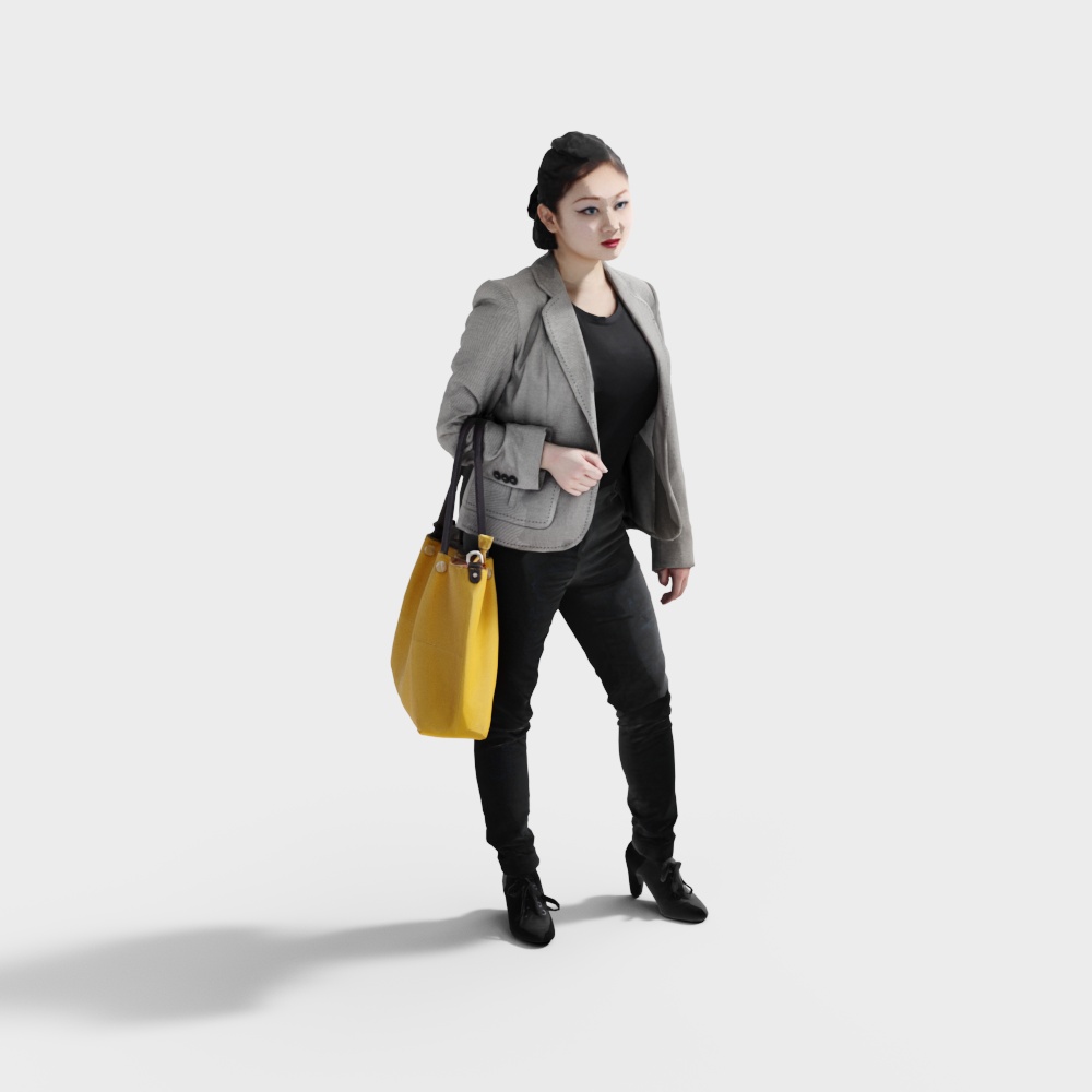 Asian Woman Carrying Luggage