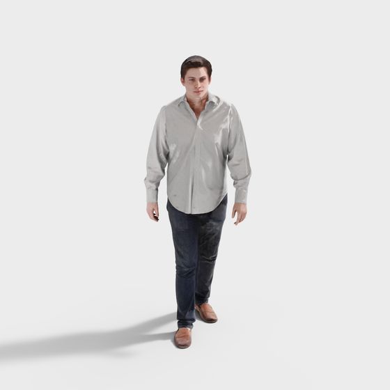 Low Poly Casual Character 3D Model for Urban Life