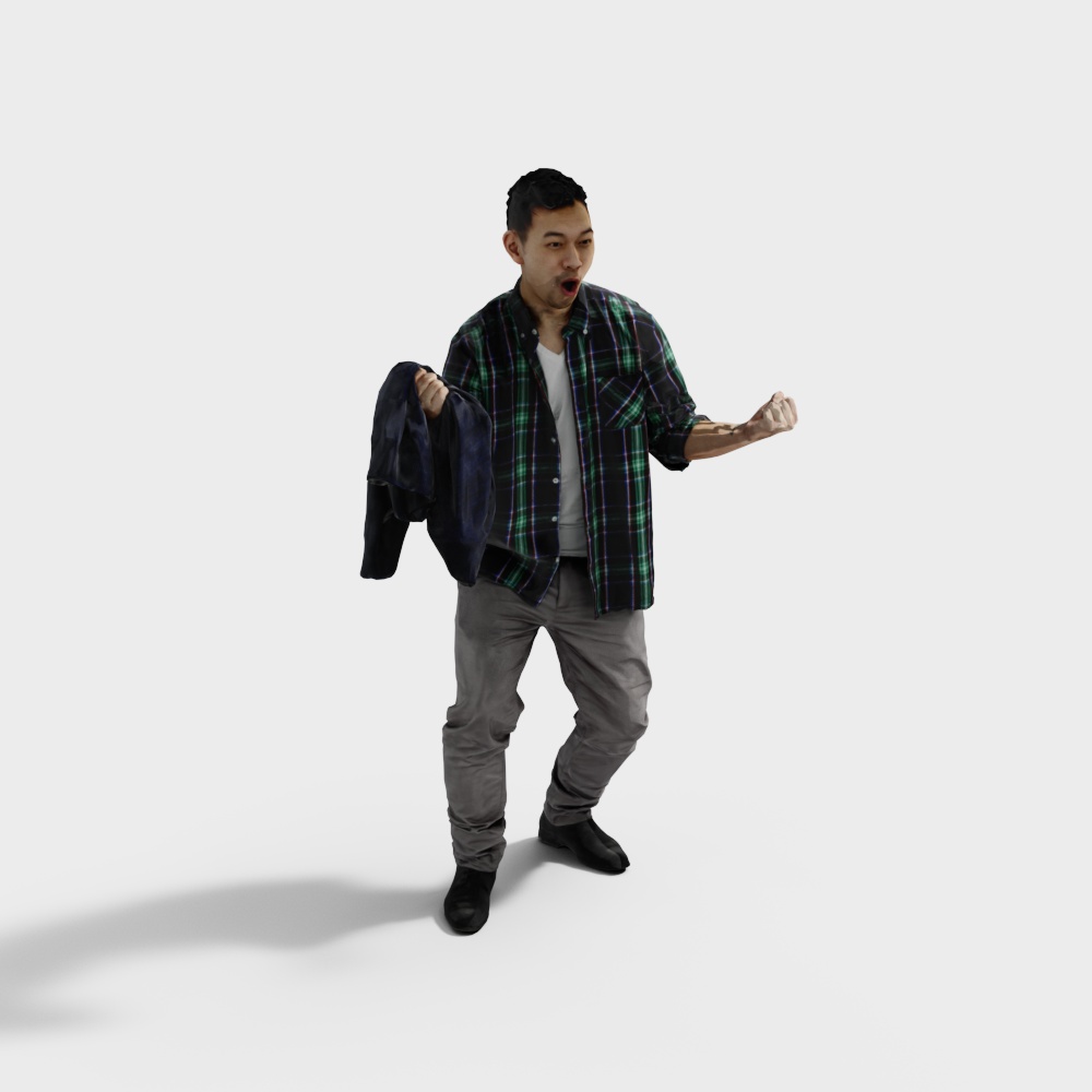 A Thrilled Asian Man