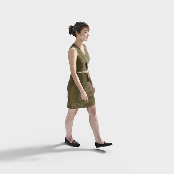 Elegant Low-Poly Female Model 3D Model