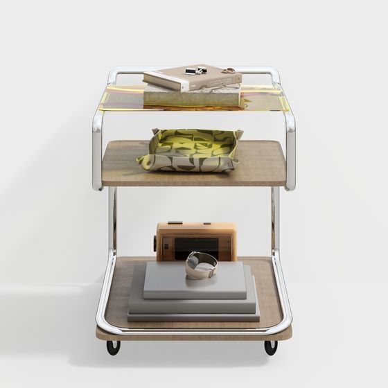 Stylish Low-Polygon Cart 3D model for Modern Interiors