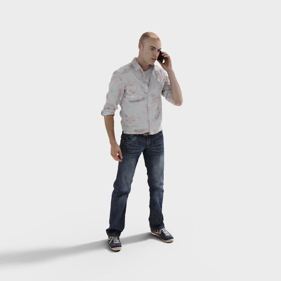 Urban Walker Low-Poly 3D Model