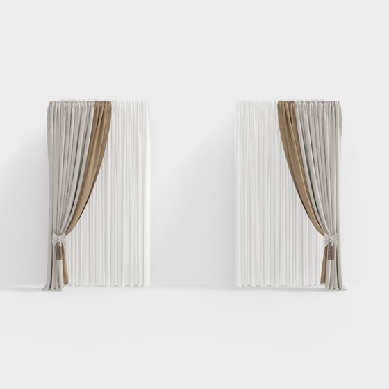Stylish Low-Poly 3D Curtain Model for Creative Spaces