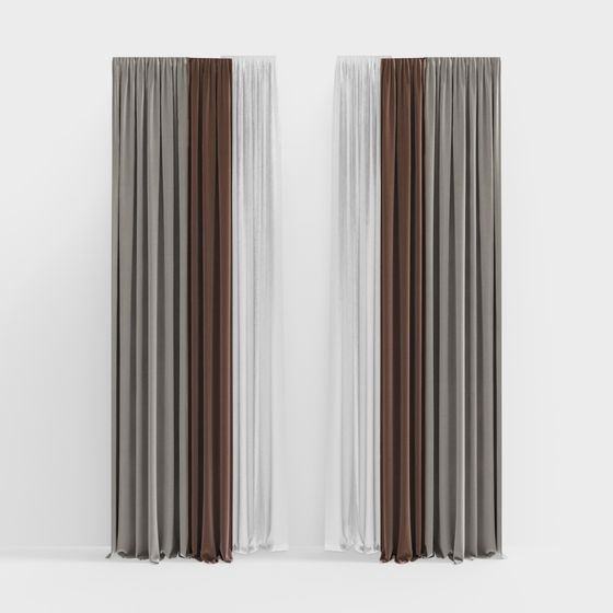 Stylish Low Poly Curtain 3D model for Modern Spaces