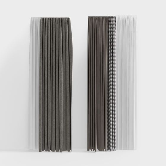 Unique Low-Poly Curtain 3D Model