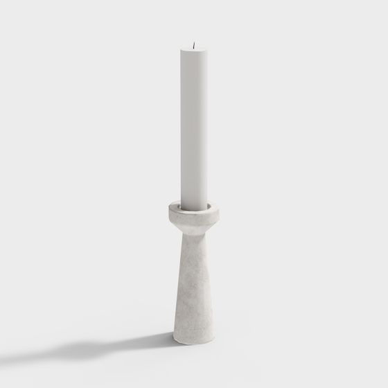Modern Low-Poly Candle Holder 3D Model