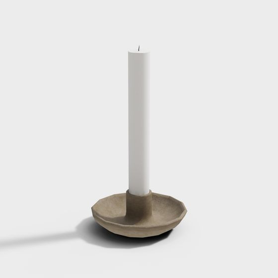 Stylish Low-Poly Candle Holder 3D model for Various Designs