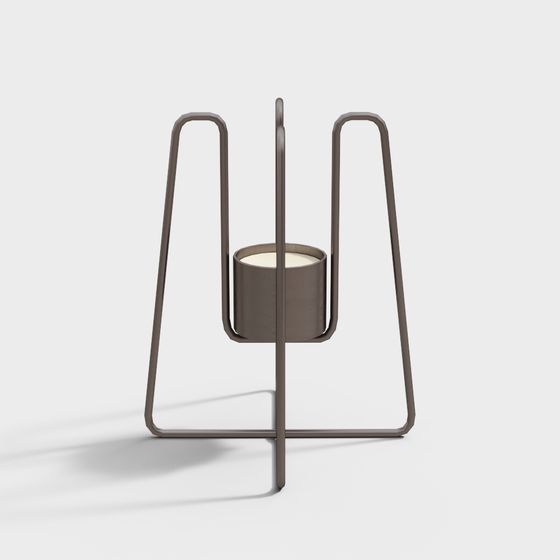 Stylish Low-Poly Candle Holder 3D model