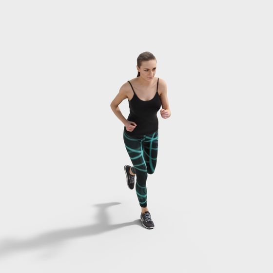 Dynamic Running Girl 3D Model