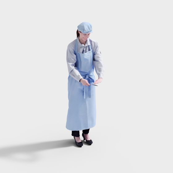 Charming Kitchen Girl 3D model