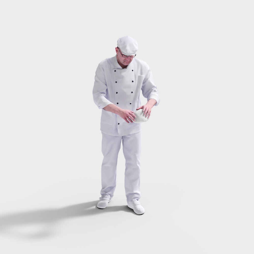 High-Detail Chef 3D Model for Culinary Projects