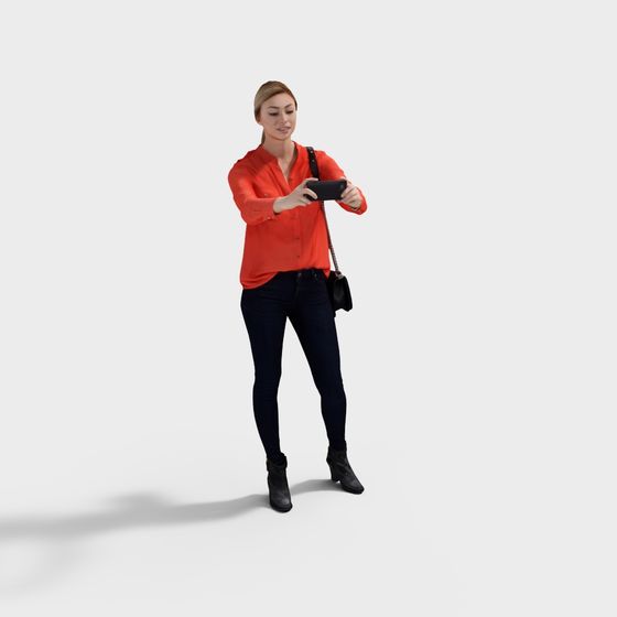 City Stroll 3D Model - Low Polygon Character